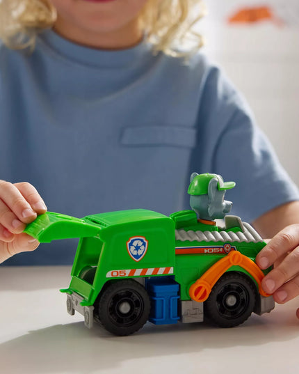 PAW PATROL Rocky figūrėlė ir šiukšliavežė 2in1