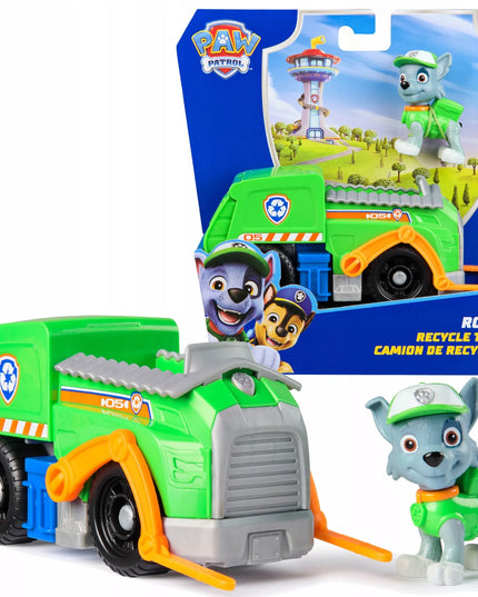 PAW PATROL Rocky figūrėlė ir šiukšliavežė 2in1