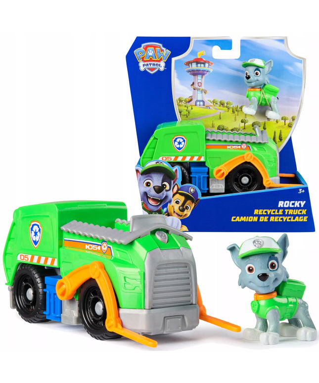 PAW PATROL Rocky figūrėlė ir šiukšliavežė 2in1
