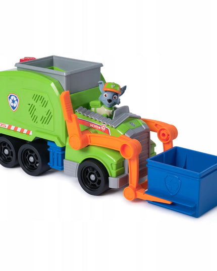 PAW Patrol Rocky šiukšliavežė – Deluxe gelbėjimo transporto priemonė su figūrėle ir priedais