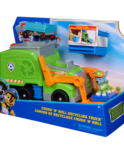 PAW Patrol Rocky šiukšliavežė – Deluxe gelbėjimo transporto priemonė su figūrėle ir priedais