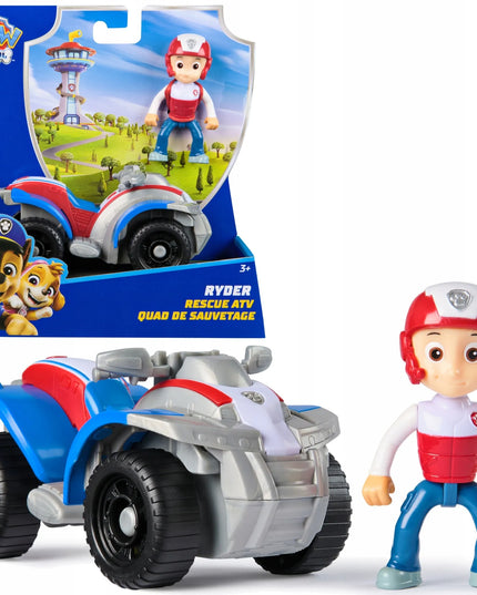 PAW PATROL Ryder keturratis ATV gelbėjimo transporto priemonė + lanksti figūrėlė ECO rinkinys