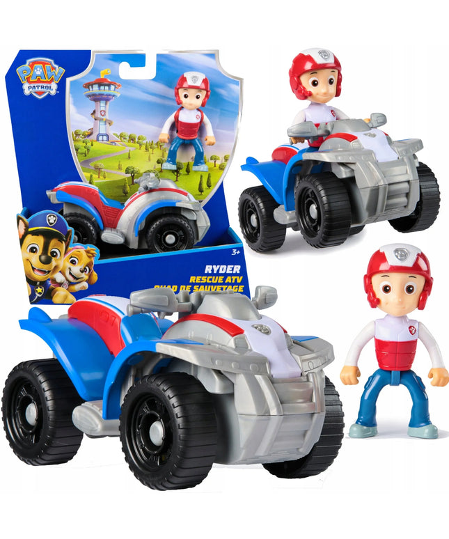 PAW PATROL Ryder keturratis ATV gelbėjimo transporto priemonė + lanksti figūrėlė ECO rinkinys