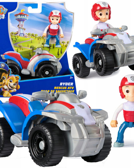 PAW PATROL Ryder keturratis ATV gelbėjimo transporto priemonė + lanksti figūrėlė ECO rinkinys