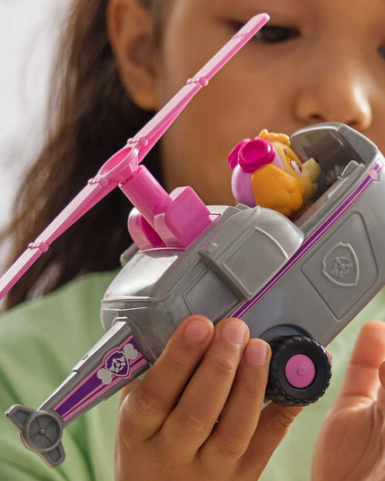 PAW Patrol Skye sraigtasparnis gelbėjimo transporto priemonė + šuniuko figūrėlė
