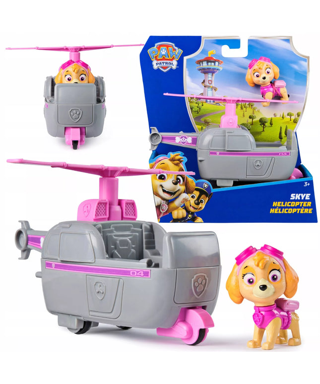 PAW Patrol Skye sraigtasparnis gelbėjimo transporto priemonė + šuniuko figūrėlė