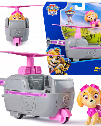 PAW Patrol Skye sraigtasparnis gelbėjimo transporto priemonė + šuniuko figūrėlė