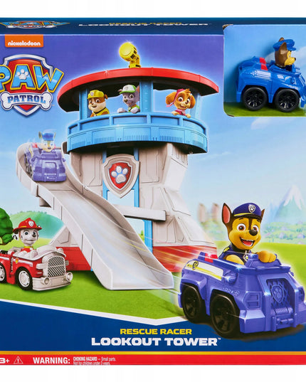 PAW PATROL stebėjimo bokštas su čiuožykla ir CHASE mašinėle