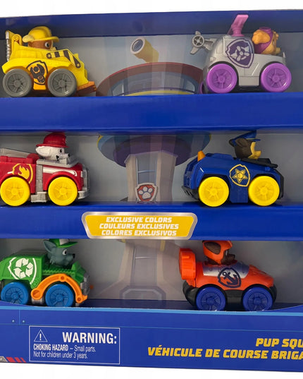 Paw Patrol 6 šaunių transporto priemonių rinkinys Pup Squad Racers Chase Marshall Skye