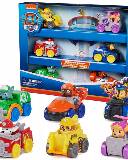 Paw Patrol 6 šaunių transporto priemonių rinkinys Pup Squad Racers Chase Marshall Skye