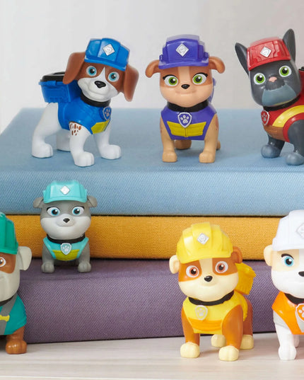 PAW PATROL 7 figūrėlių rinkinys Rubble ir jo komanda Wheeler Mix Charger Motor