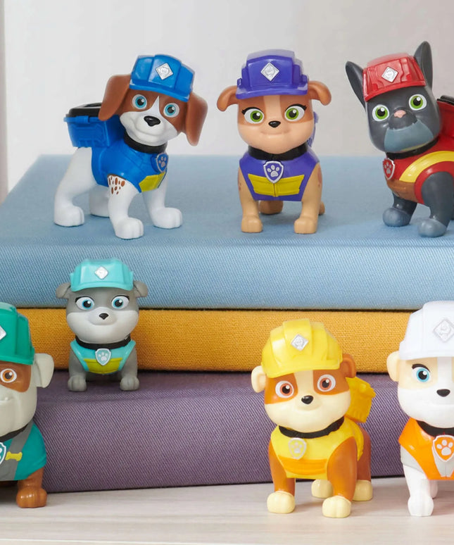 PAW PATROL 7 figūrėlių rinkinys Rubble ir jo komanda Wheeler Mix Charger Motor