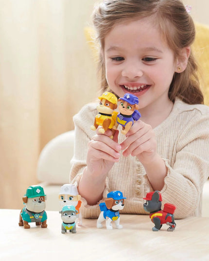 PAW PATROL 7 figūrėlių rinkinys Rubble ir jo komanda Wheeler Mix Charger Motor