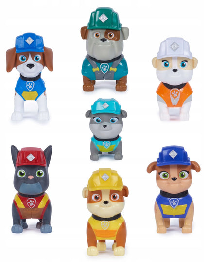 PAW PATROL 7 figūrėlių rinkinys Rubble ir jo komanda Wheeler Mix Charger Motor