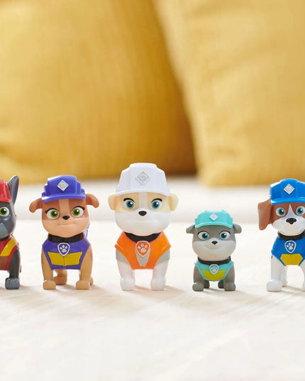 PAW PATROL 7 figūrėlių rinkinys Rubble ir jo komanda Wheeler Mix Charger Motor