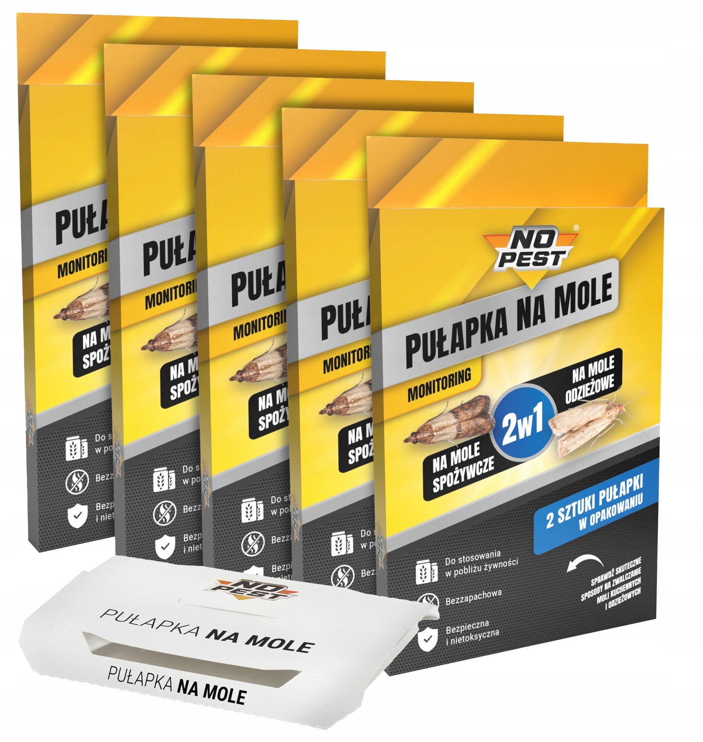 Lipni spąstai nuo kandžių maisto ir drabužių 2 IN 1, 5 pakuotės