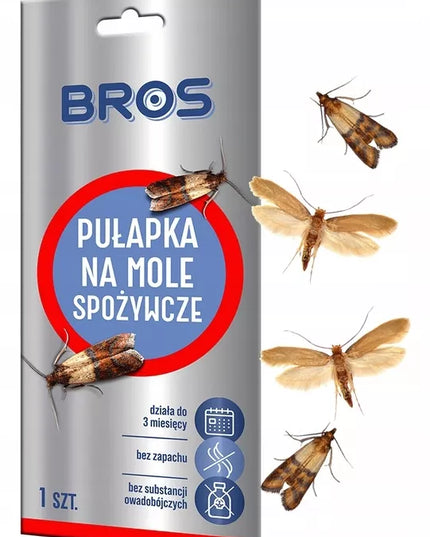 BROS Veiksmingi feromoniniai lipnūs spąstai maistiniams kandeliams - 10 vnt. rinkinys