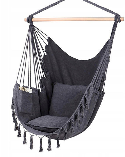 Pakabinamas sėdimas braziliškas hamakas NR. 8 - Pilkas