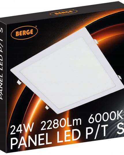 LED Panel 24W 2280lm Įleidžiamas Lubinis Šviestuvas Vėsios Baltos Spalvos 6000K