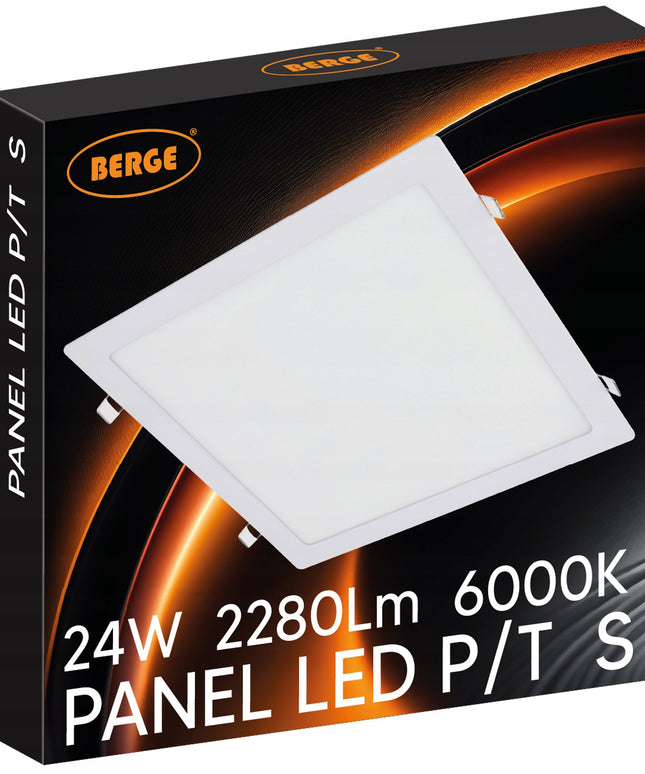 LED Panel 24W 2280lm Įleidžiamas Lubinis Šviestuvas Vėsios Baltos Spalvos 6000K