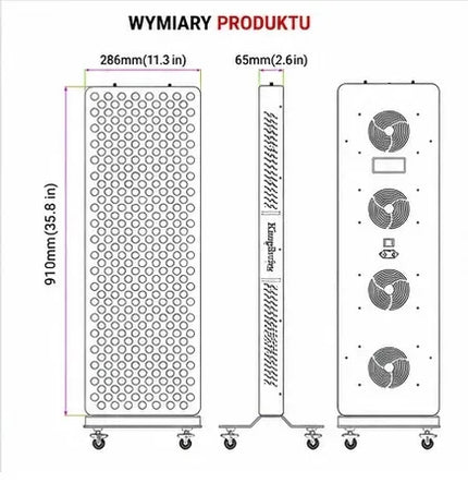 KingBrite LED terapijos raudona ir artimąja infraraudonąja šviesa panelė, 1500 W, 7 bangų ilgiai