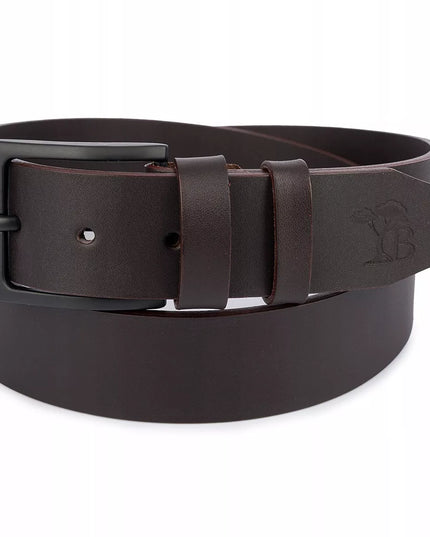 Vyriškas odinis diržas Beltimore, premium klasė, platus 4 cm, klasikinis rudas
