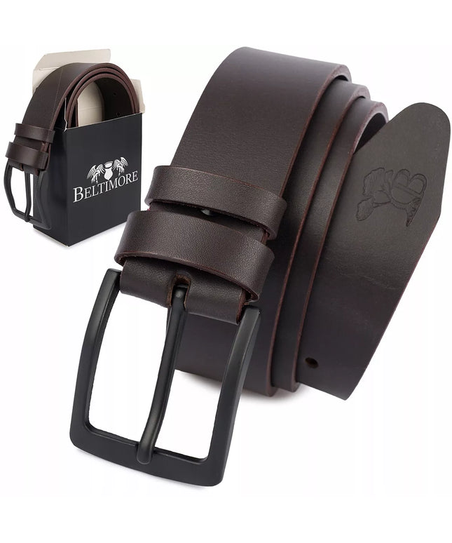 Vyriškas odinis diržas Beltimore, premium klasė, platus 4 cm, klasikinis rudas