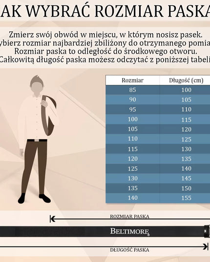 Vyriškas odinis diržas Beltimore premium, 4 cm pločio, klasikinis, juodas