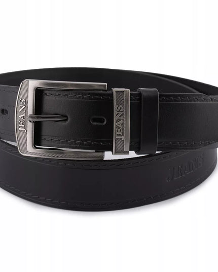 Vyriškas odinis diržas Beltimore premium, 4 cm pločio, klasikinis, juodas