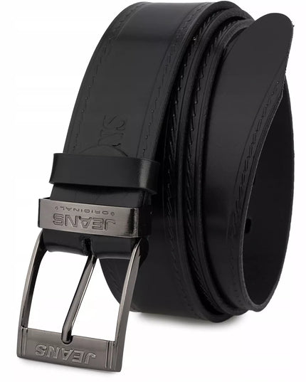 Vyriškas odinis diržas Beltimore premium platus 4 cm klasikinis juodas