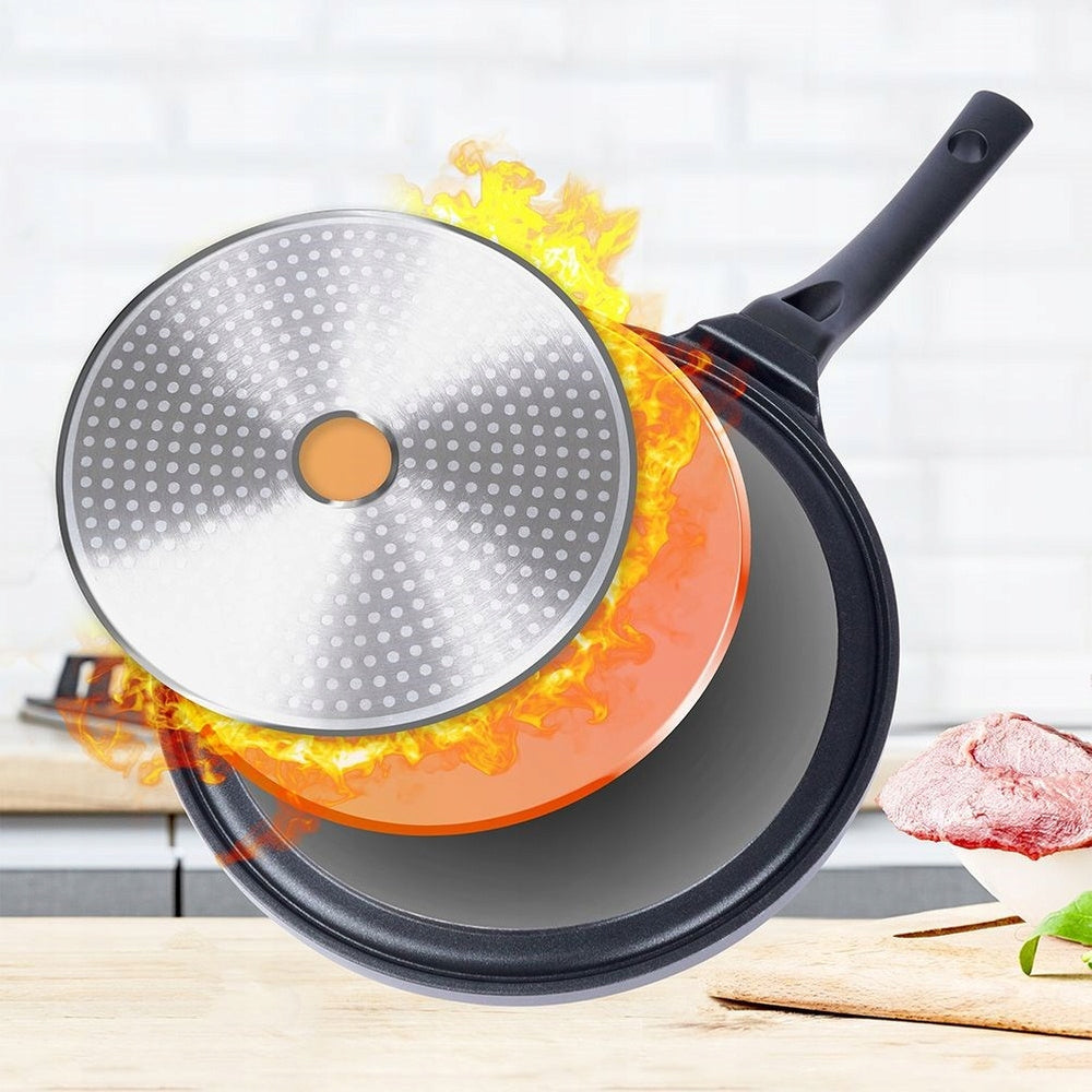 Granitinė keptuvė blynams ir plackams kepti, žema, ORION GRANDE 27 cm