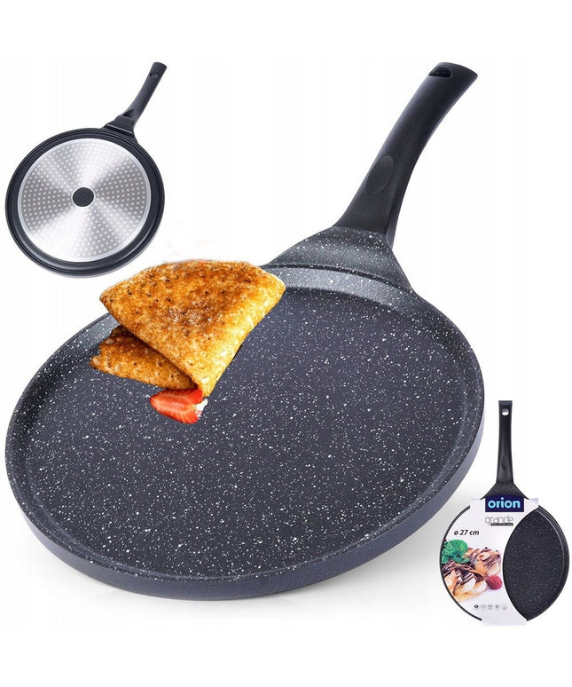 Granitinė keptuvė blynams ir plackams kepti, žema, ORION GRANDE 27 cm