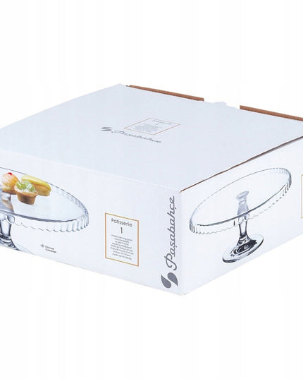 Stiklinė tortinė su koteliu, padėklas tortui, pyragui, desertams, užkandžiams, 32 cm