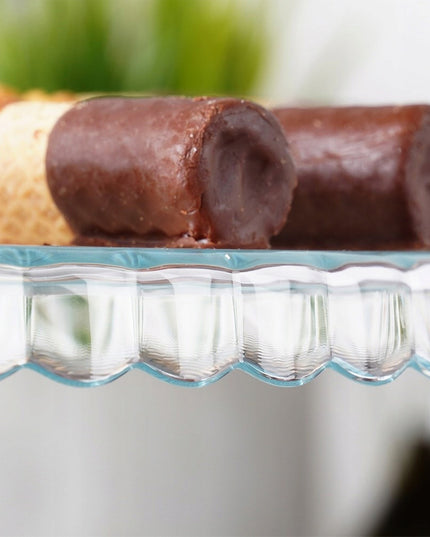 Stiklinė tortinė su koteliu, padėklas tortui, pyragui, desertams, užkandžiams, 32 cm