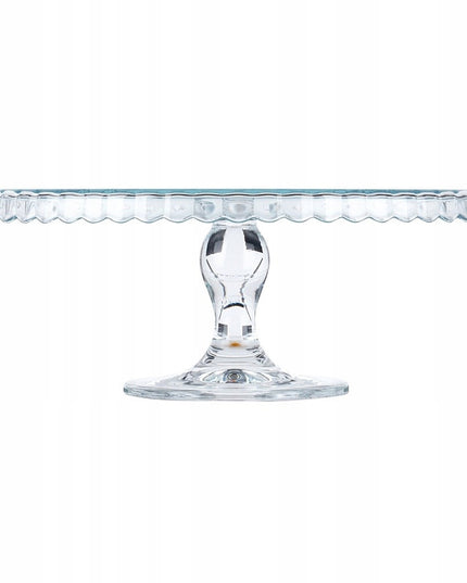 Stiklinė tortinė su koteliu, padėklas tortui, pyragui, desertams, užkandžiams, 32 cm