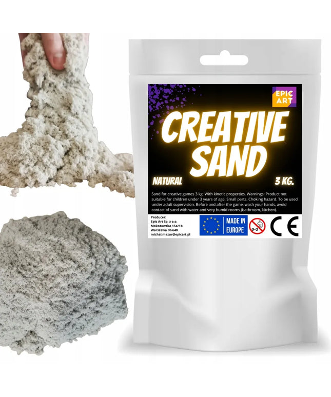 Kinetinis smėlis Epic Art Creative Sand Natural, 3 kg