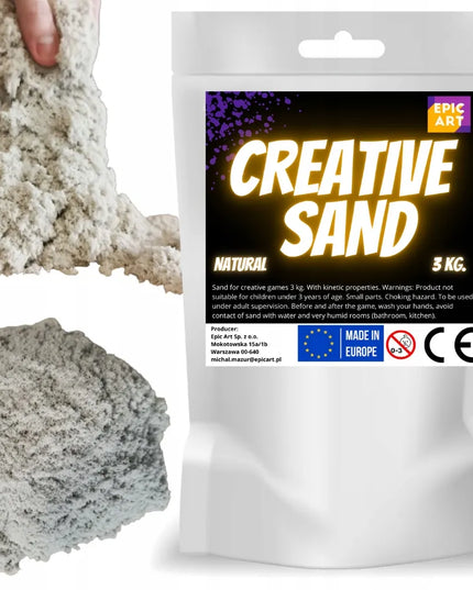 Kinetinis smėlis Epic Art Creative Sand Natural, 3 kg
