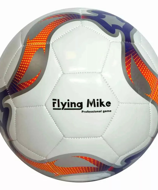 Futbolo kamuolys Flying Mike 5 dydžio, treniruotėms, aikštelei, baltas