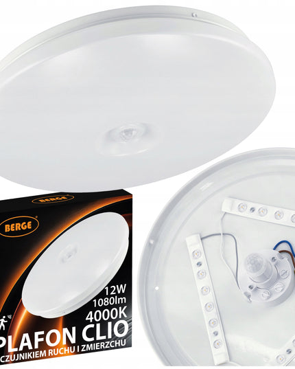 LED Plafonas 12W Šviestuvas Lubinis Su Judesio ir Prieblandos Jutikliu