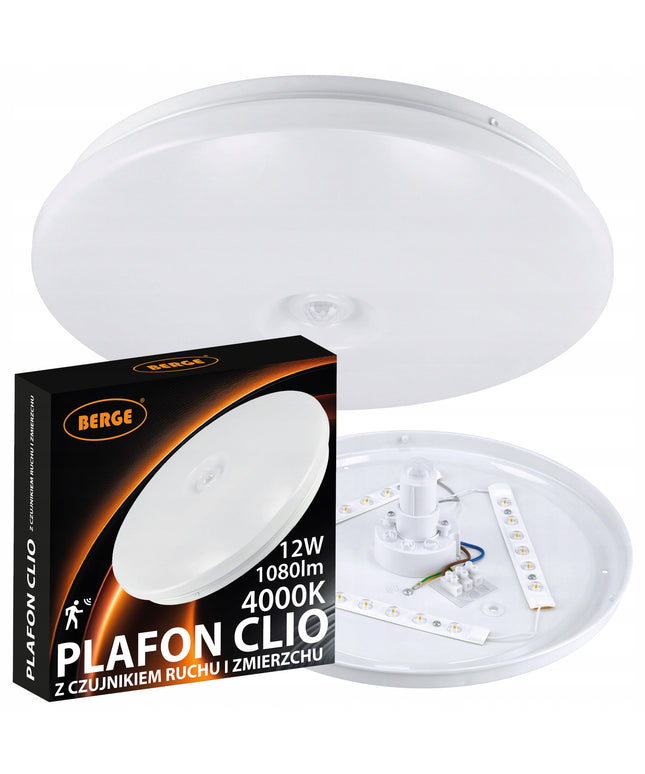 LED Plafonas 12W Šviestuvas Lubinis Su Judesio ir Prieblandos Jutikliu