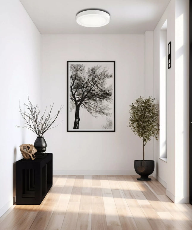 Paviršinis LED lubinis šviestuvas 24W 2640lm 4000K balta apvalus