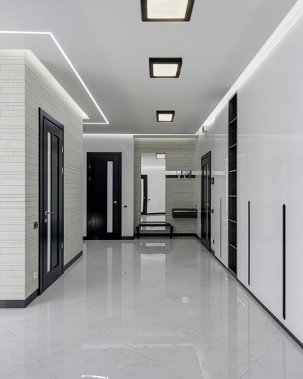 LED lubos šviestuvas, paviršinis montavimas 24W 2640lm 4000K juodas kvadratinis