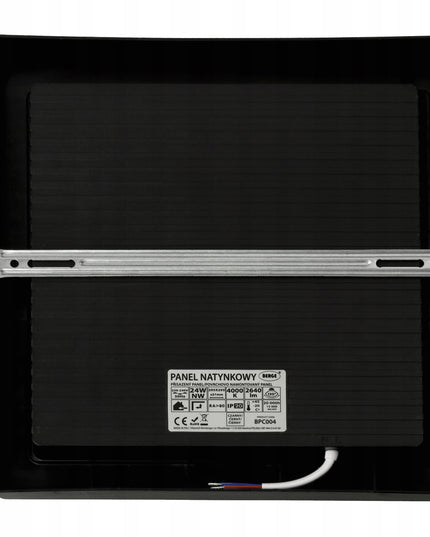 LED lubos šviestuvas, paviršinis montavimas 24W 2640lm 4000K juodas kvadratinis