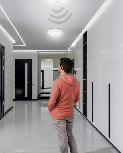 Lubinis šviestuvas LED 2x E27 su reguliuojamu davikliu