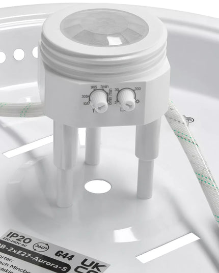 Lubinis šviestuvas LED 2x E27 su reguliuojamu davikliu