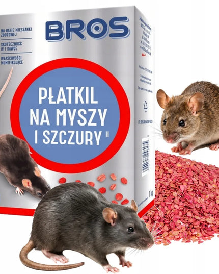 BROS Płatkil jaukas pelėms ir žiurkėms, 1 kg – veiksminga apsauga