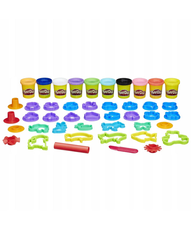 Play-Doh kūrybinis rinkinys: 30 įrankių, antspaudai, kočėlas ir 10 XXL indelių