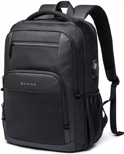 BANGE kuprinė nešiojamam kompiuteriui 15.6 colių, miesto, jaunimo, su USB, juoda, kelioninė, didelė