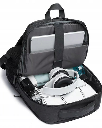 BANGE kuprinė nešiojamam kompiuteriui 15.6 colių, miesto, jaunimo, su USB, juoda, kelioninė, didelė