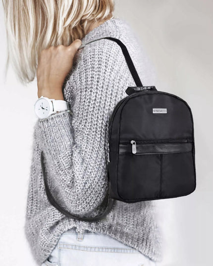 Moteriška miesto kuprinė Zagatto, maža, juoda, elegantiška, talpi